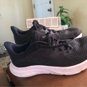 Hoka Black and White Athletic Shoes